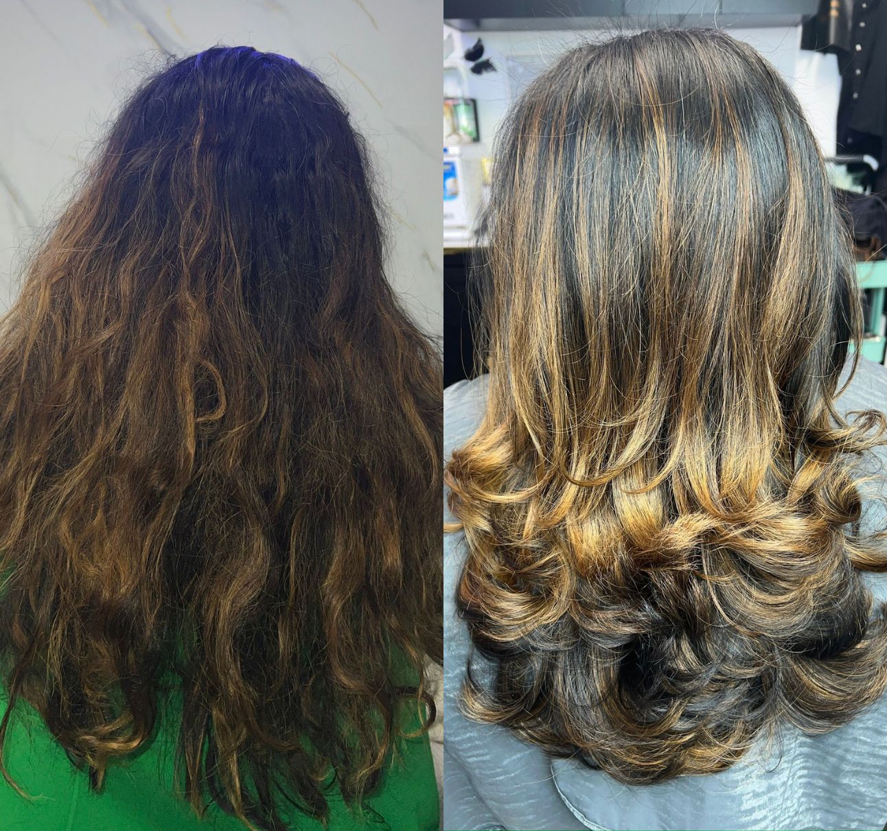 before & after - hair salon in plantation fl