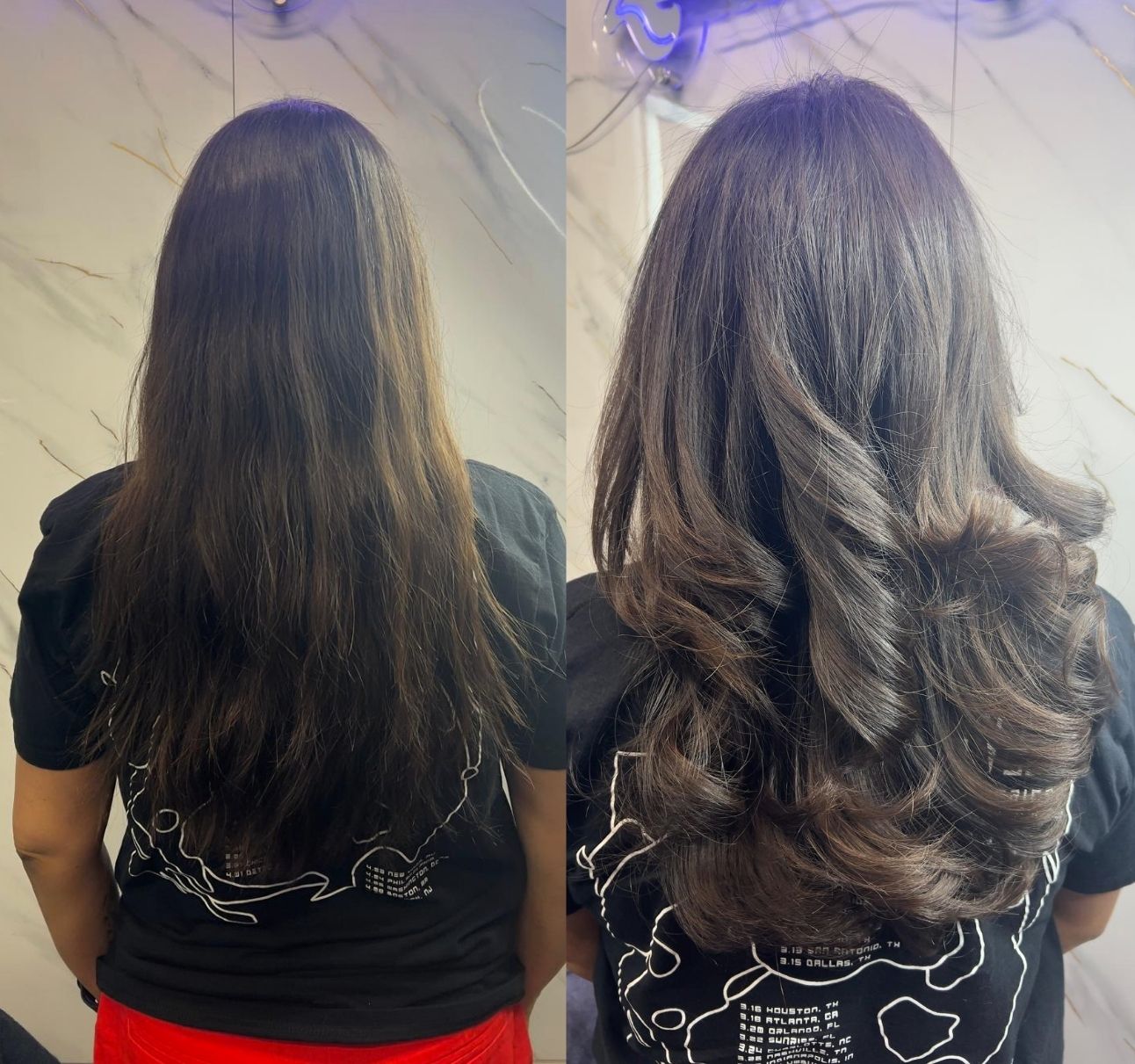 before & after - master hair stylist in plantation fl